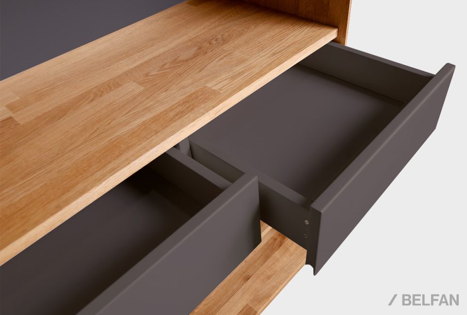 Стеллаж "Wallstreet" (с ящиками) массив дуба, МДФ 3