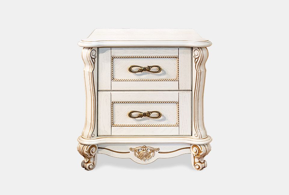 Тумба прикроватная "Алези"; слоновая кость с серебром