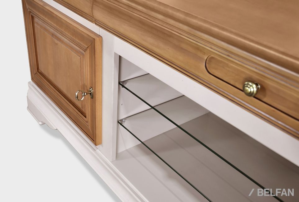 Тумба под ТВ "Оливия" массив и шпон ольхи 3