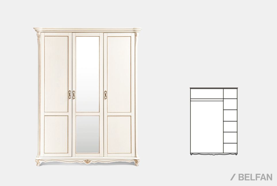 Шкаф 3-х дв. "Алези" массив и шпон дуба 2