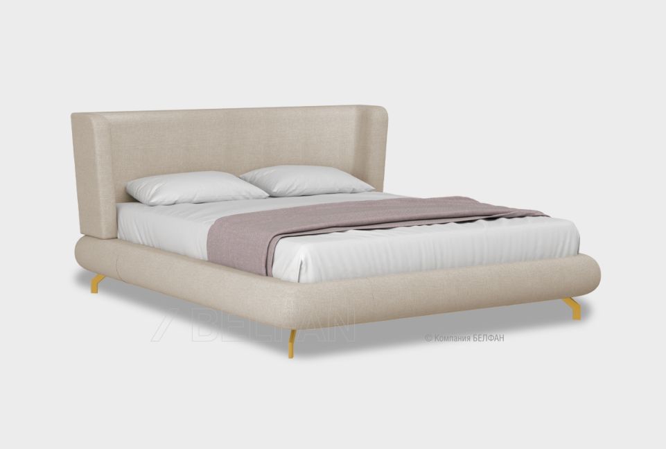 Кровать мягкая "Avenue"; без основания, без матраса; (1600x2000); н-золото; Missoni 01 Lt. Hazel Wood