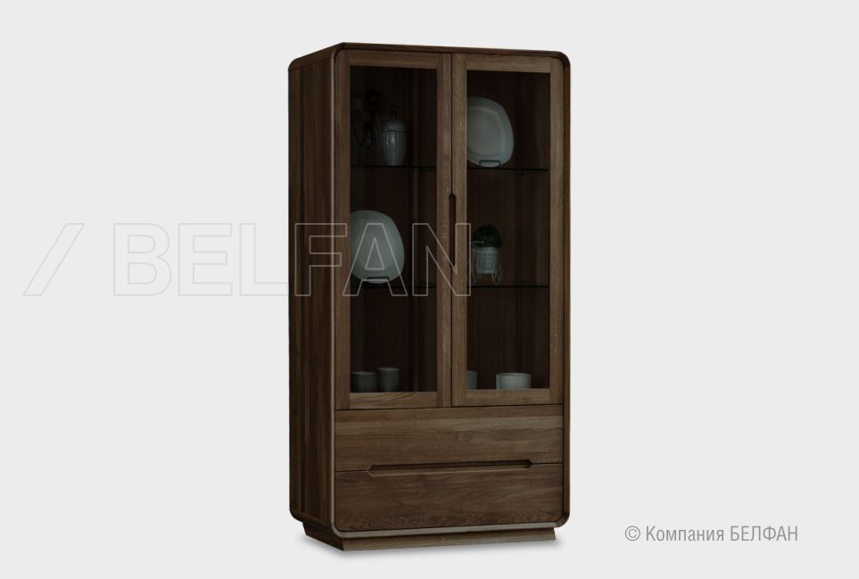 Витрина 2-х дверная "Монблан" массив дуба 1