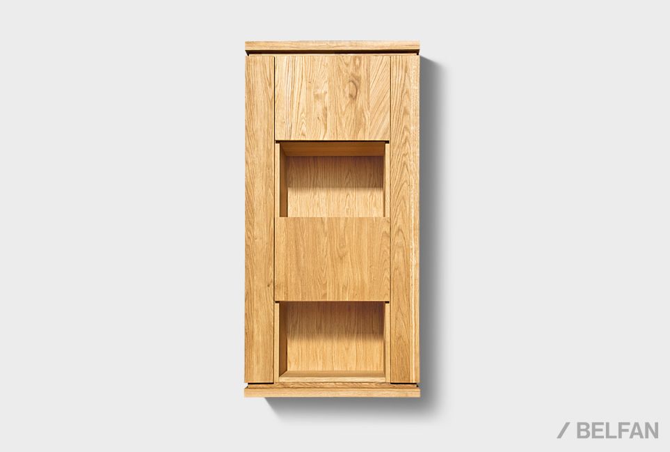 Шкаф настенный вертикальный "Берген" (левый) массив и шпон дуба 4