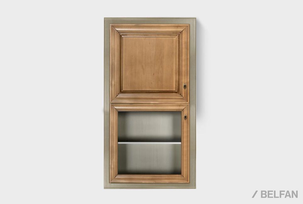 Шкаф навесной закрытый "Оливия" массив и шпон ольхи 1