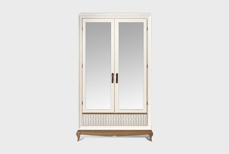 Шкаф для одежды 2-х дв. "Армония" с зеркалом; айвори+классик