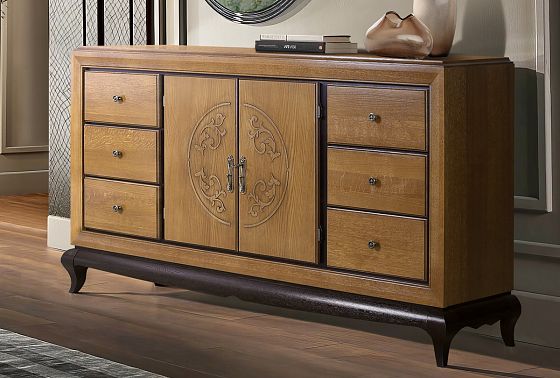 Тумба "Соната" 4 (с ящиками) массив и шпон дуба 9