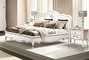 Кровать "Трио" (низкое изножье); декор (без основания, без матраса); *ММ-277-02/18Б; (1800x2000); белая эмаль с золотой патиной