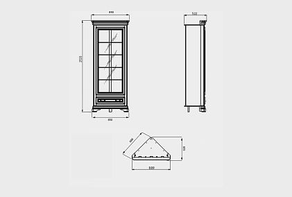 Шкаф с витриной угловой "Оливия"