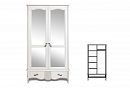 Шкаф для одежды "Katrin" фигурный 2-х дв. с зеркалами; альба с серебряной патиной