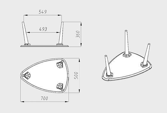 Стол журнальный "Art Collection" 70 (капля) массив дуба 3
