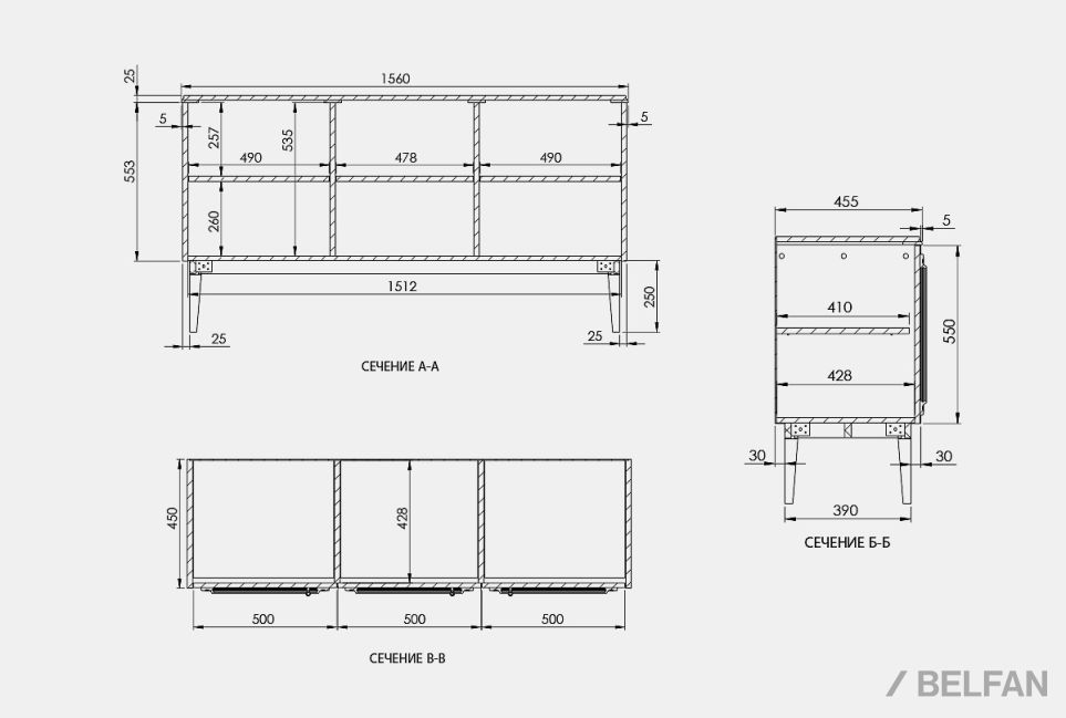 Тумба "Сакраменто" 3 массив и шпон дуба, МДФ 2