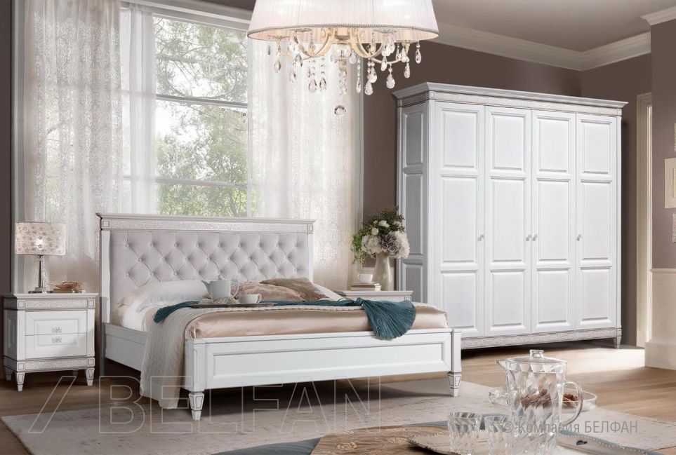 Кровать "Сиена" (мягкое изголовье) массив и шпон дуба, МДФ 4