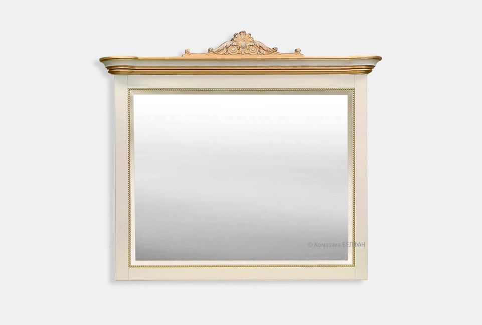 Зеркало "Алези Люкс"; слоновая кость с золочением