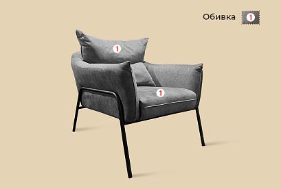 "Купер" кресло; нераскл.; 12; металл черный; начальная группа ткани