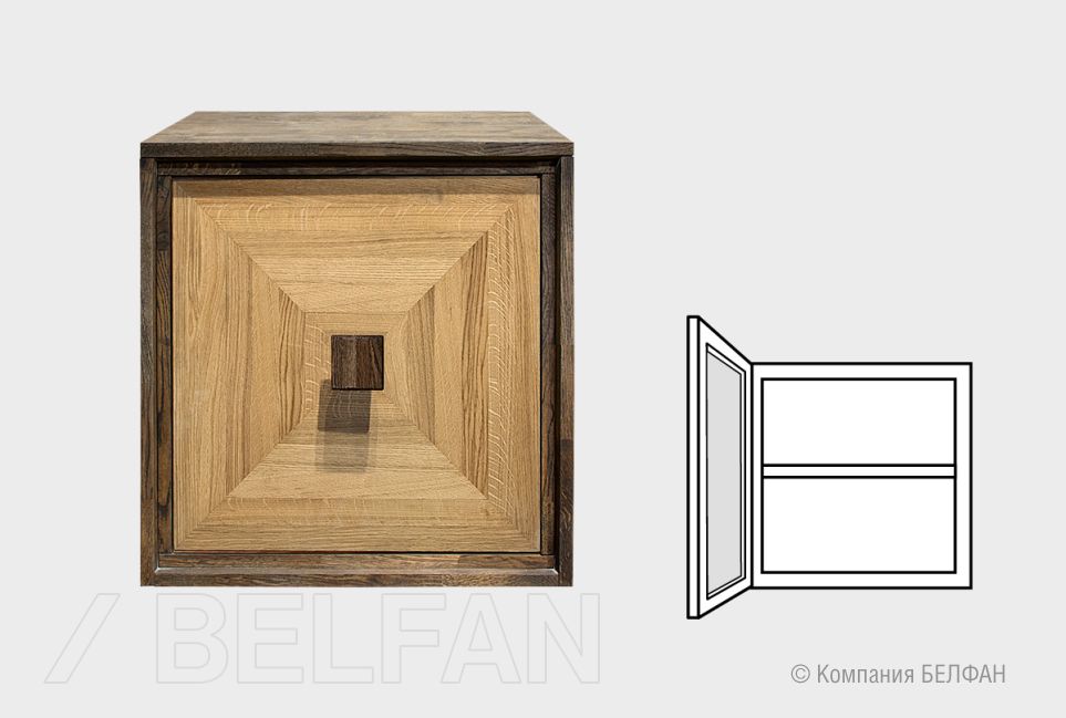 Модуль настенный "Cube Design" 1 массив и шпон дуба 1