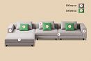 "Lester" диван угловой; раскл.; 1ML+10M+90+10; "Еврокнижка"(1980х1500); правый; начальная группа ткани