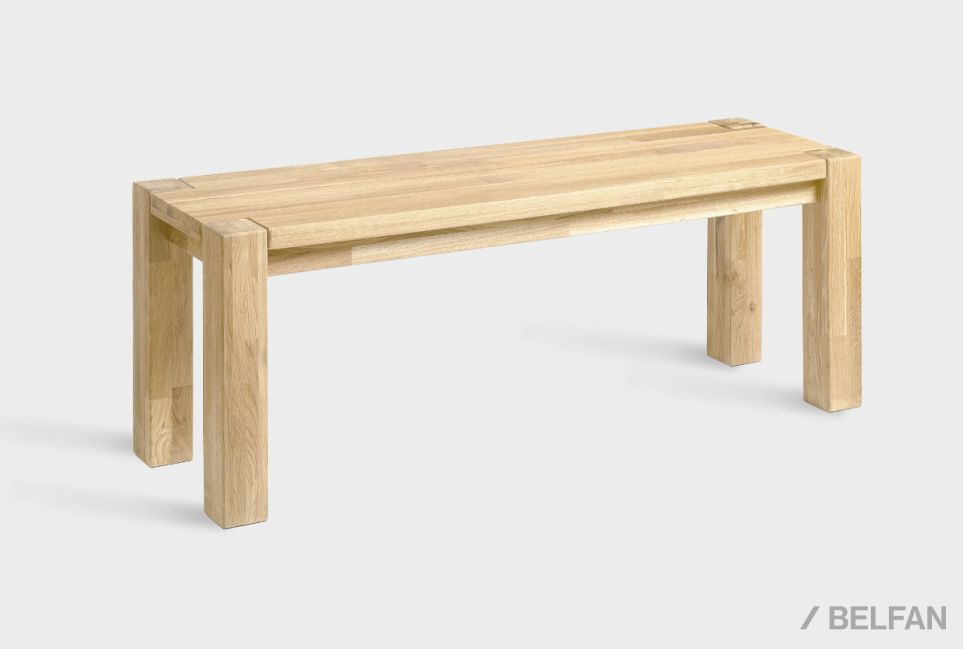 Скамья "Берген" П-03 (сечение опор 70х70) массив дуба 1