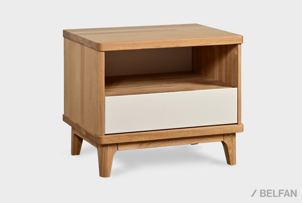 Тумба прикроватная "Wallstreet" (с нишей) массив дуба, МДФ 1