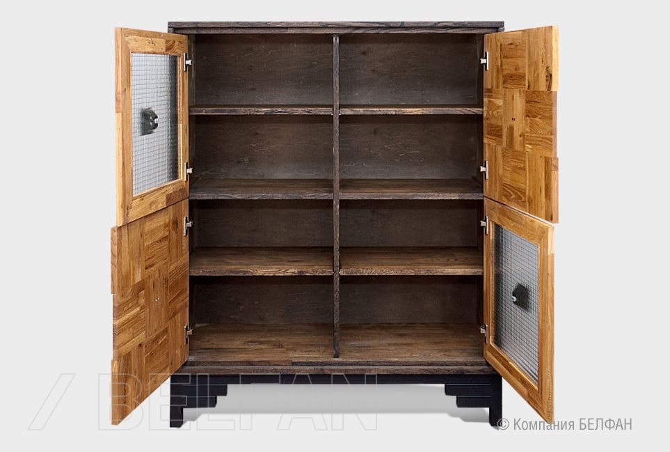 Тумба высокая "Cube Design" 4 массив и шпон дуба 5