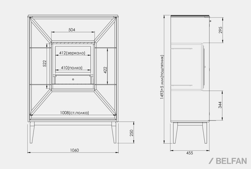 Тумба высокая "Сакраменто" (стекло) массив и шпон дуба, МДФ 2