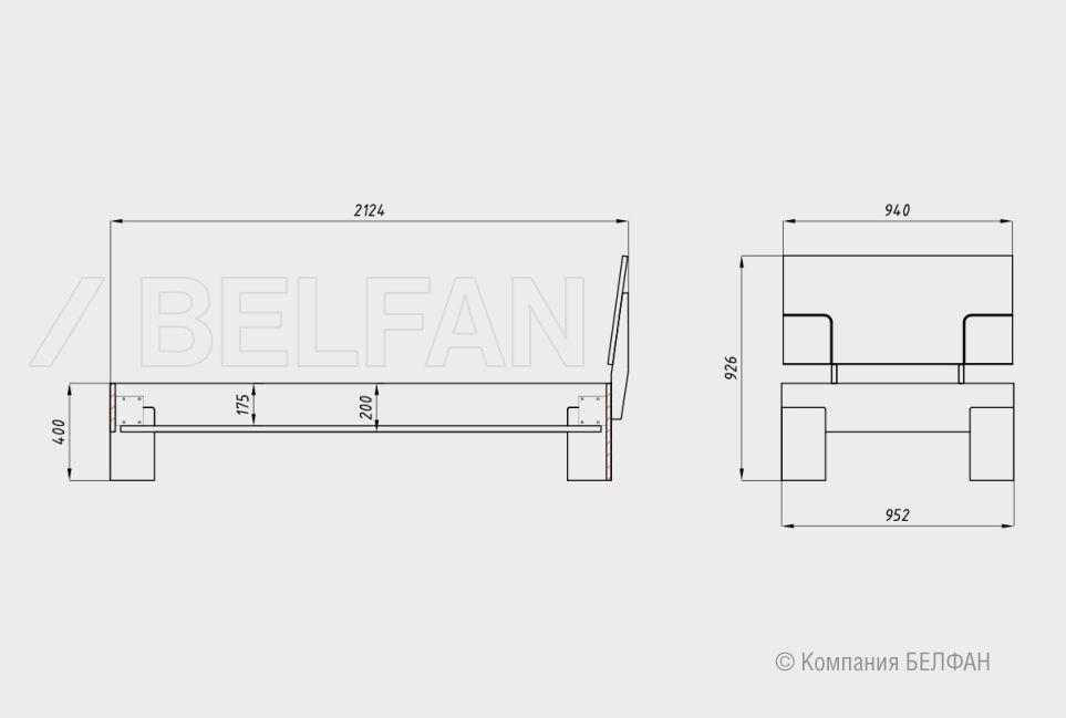 Кровать "Берген" С массив дуба 2