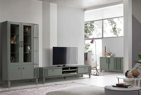 Тумба 4-х дв. "Чикаго" массив и шпон дуба 10