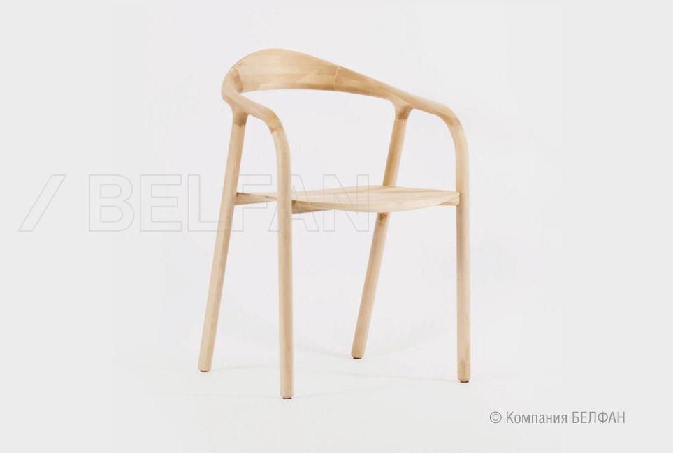Стул "Лугано" с подлокотниками массив берёзы 1