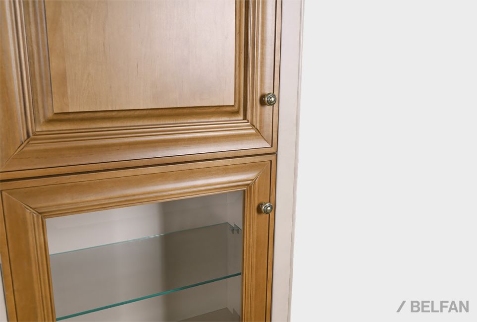 Шкаф навесной закрытый "Оливия" массив и шпон ольхи 3