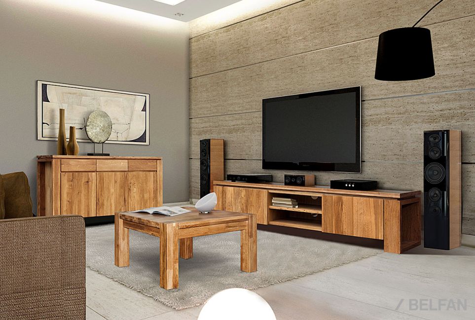 Тумба под ТВ "Берген" В-150 массив и шпон дуба 4