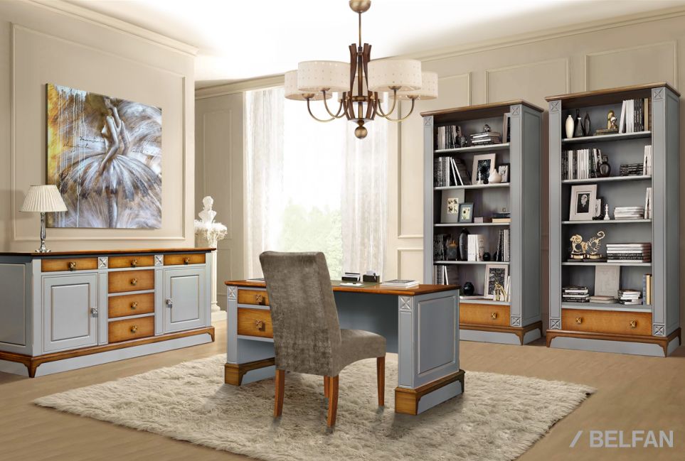 Стол письменный "Brianson" (1 тумба слева) массив и шпон дуба, МДФ 4