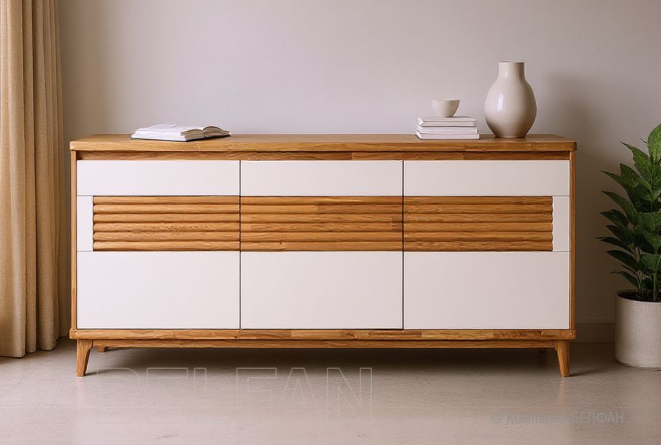 Тумба "Wallstreet" 3 массив дуба, МДФ 1