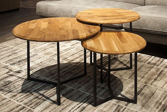 Стол журнальный "Art Collection" круглый 40 массив дуба, металл 6