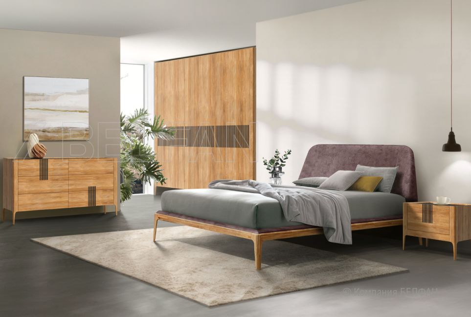 Кровать "Bergamo" (мягкое изголовье) массив дуба 4