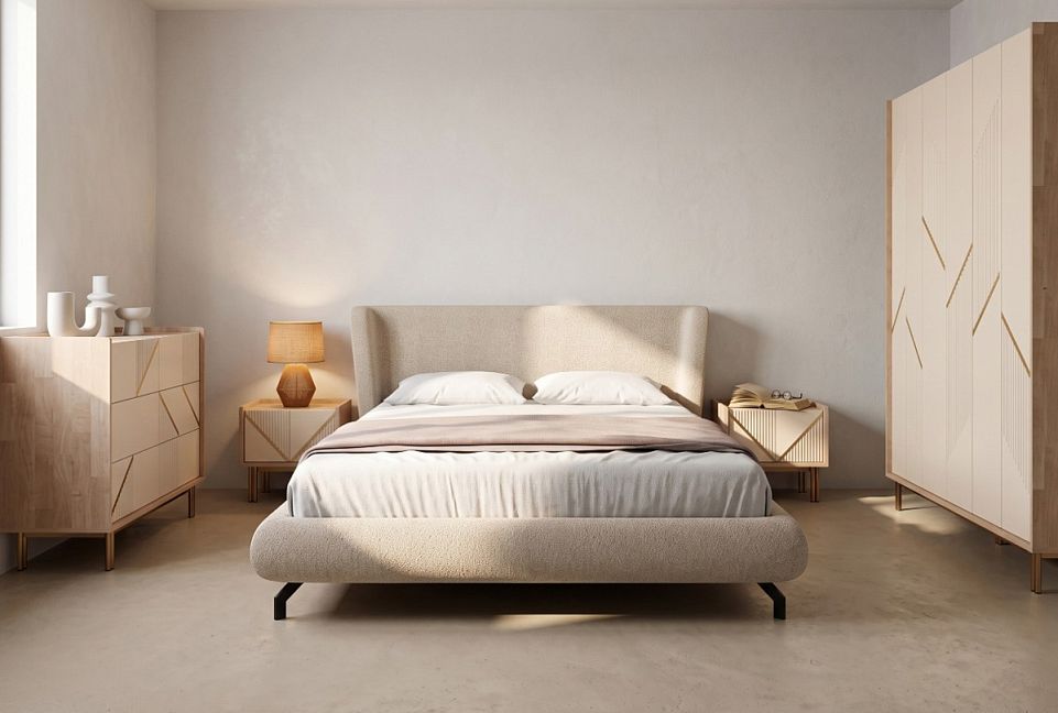 Комплект мебели для спальни "Авеню" 1; к-персиковое масло, ф-нюд