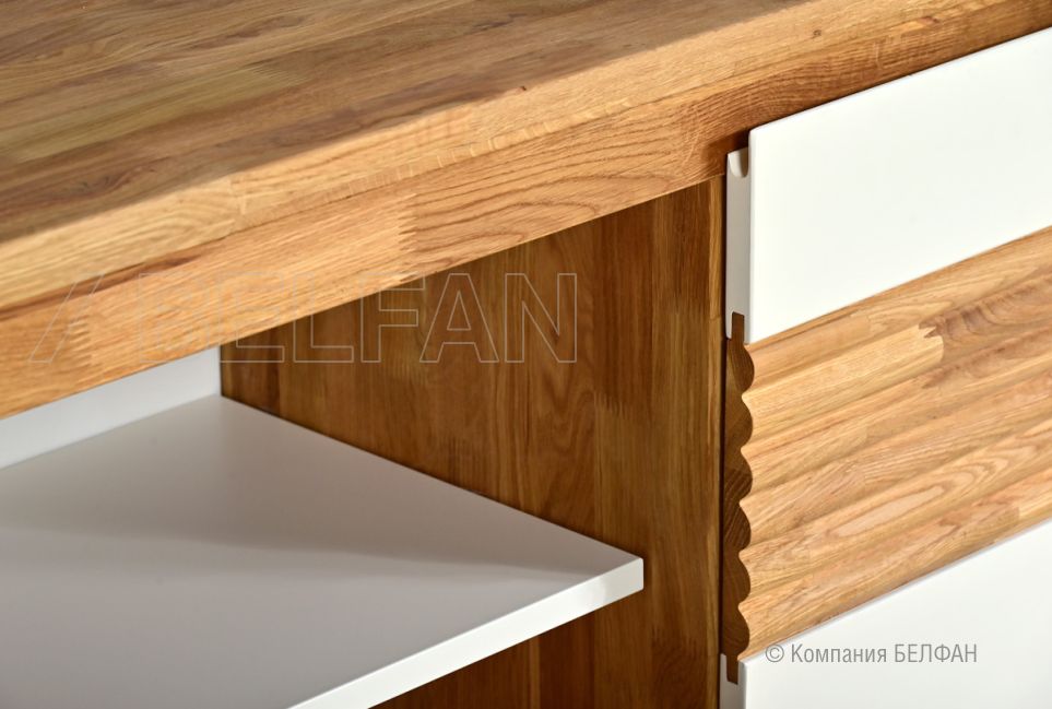 Тумба "Wallstreet" 3 (с нишей) массив дуба, МДФ 4