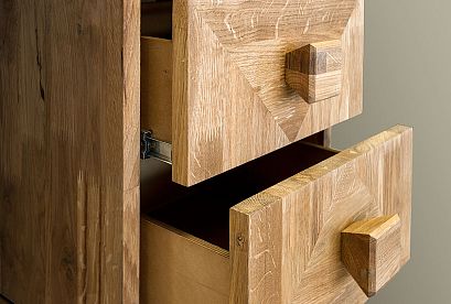 Модуль для стеллажей открытых "Cube Design" (с ящиками); 2 ящика; *КМ-009.202; бейц-масло