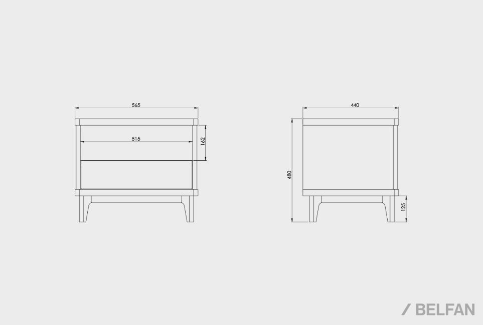 Тумба прикроватная "Wallstreet" (с нишей) массив дуба, МДФ 6