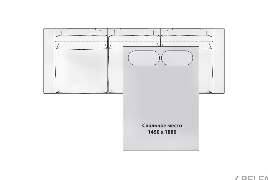 "Лофт" диван 3-х модульный 4