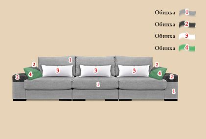 "Гудвилл" диван с оттоманкой