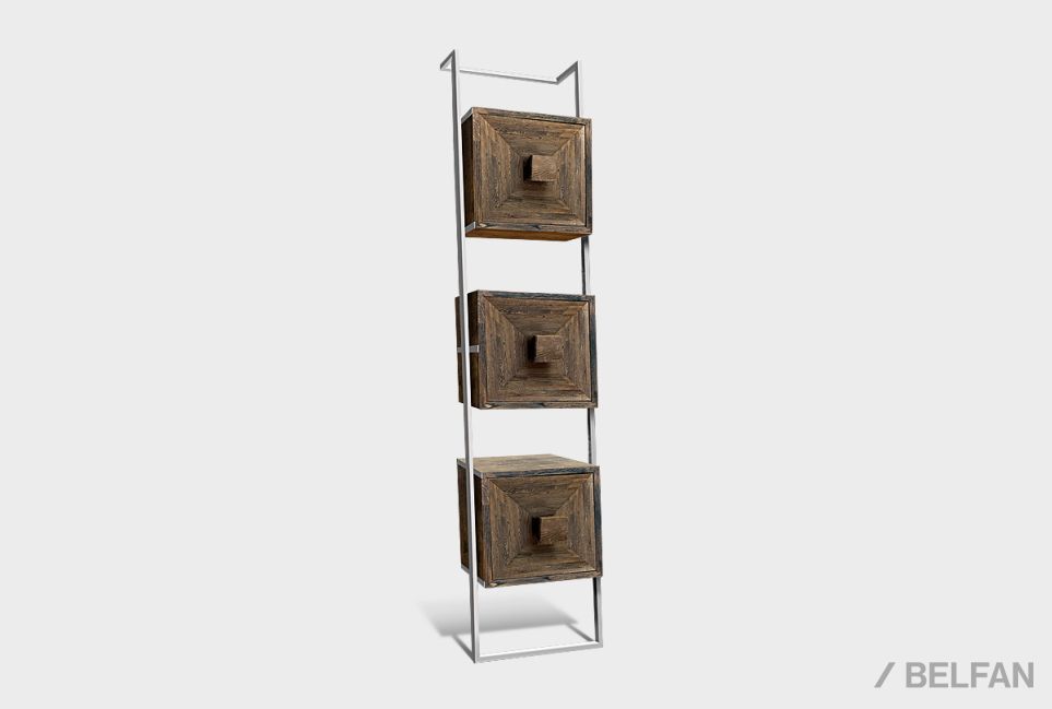 Стеллаж "Art Collection" 441 массив и шпон дуба, МДФ, металл 1