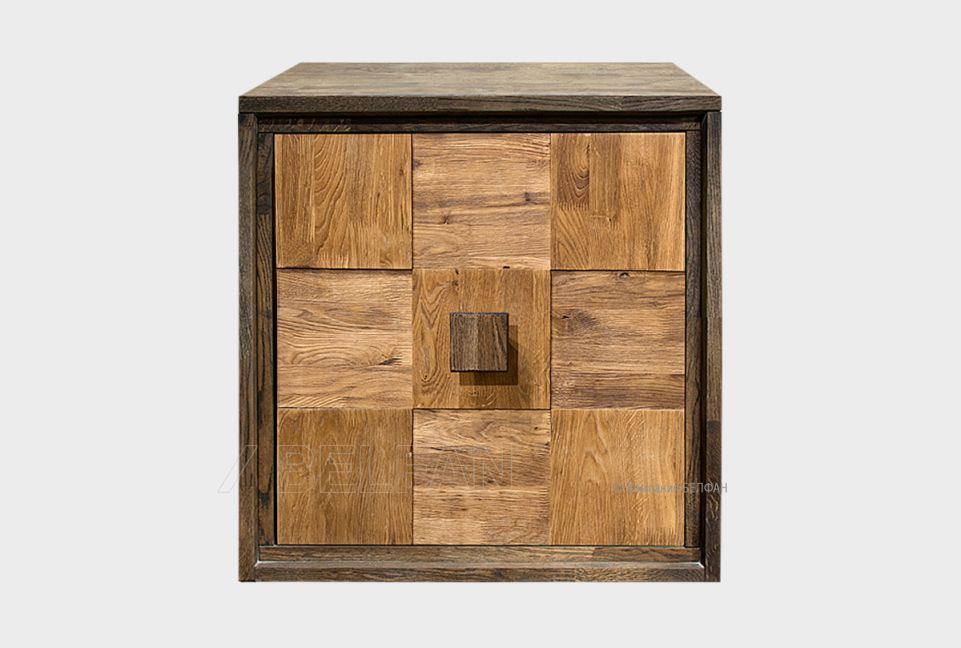 Модуль настенный "Cube Design" 1; фасад "стекло"; правый; графит, бейц-масло