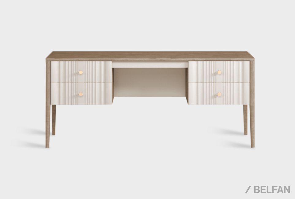 Стол письменный "Меридиан" (2 тумбы) массив дуба, МДФ 1