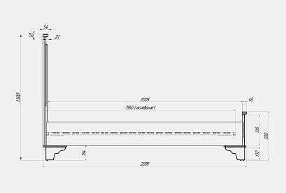 Кровать "Brianson"; без основания, без матраса; *ИД 5329; (1600x2000); муссон+дуб; Luna 10