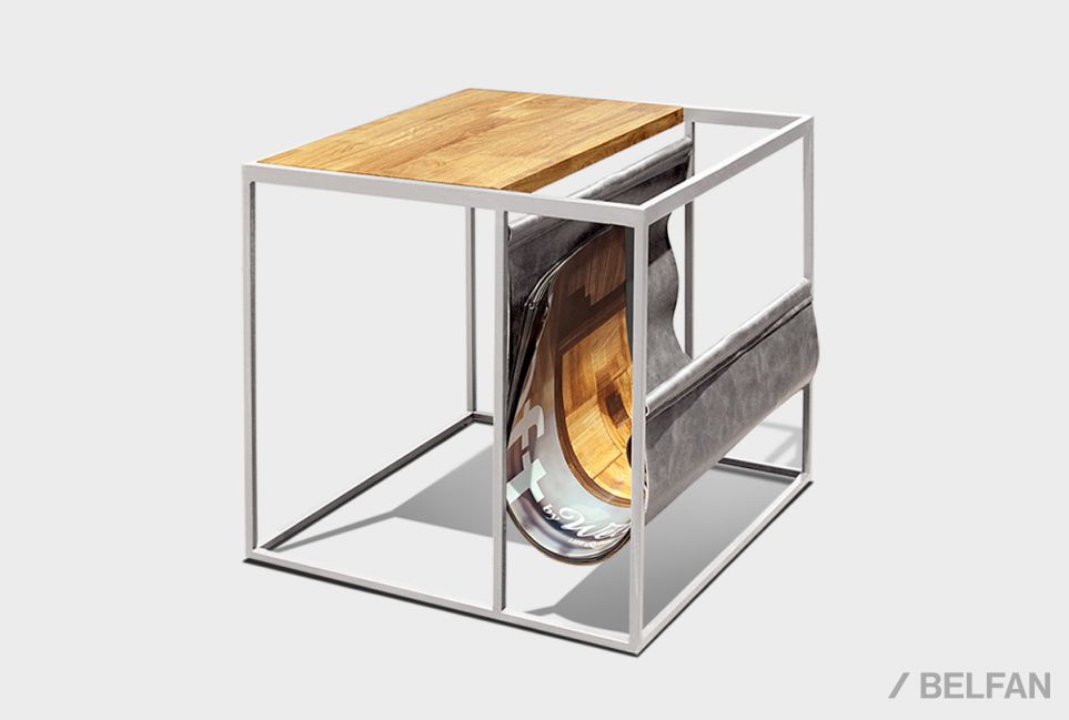 Стол журнальный "Art Collection" c газетницей массив дуба 1