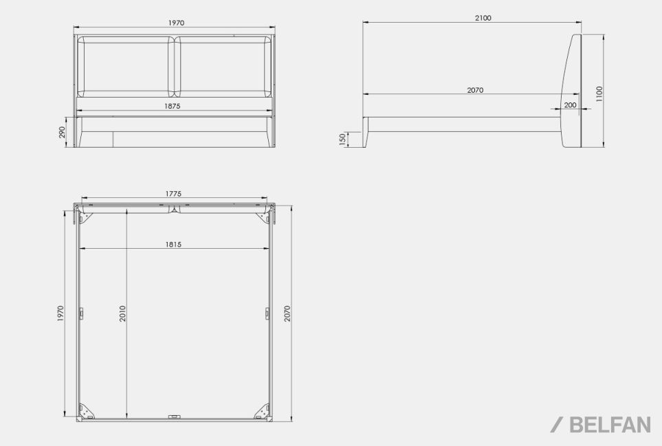 Кровать "Сакраменто" (мягкое изголовье) массив дуба 4