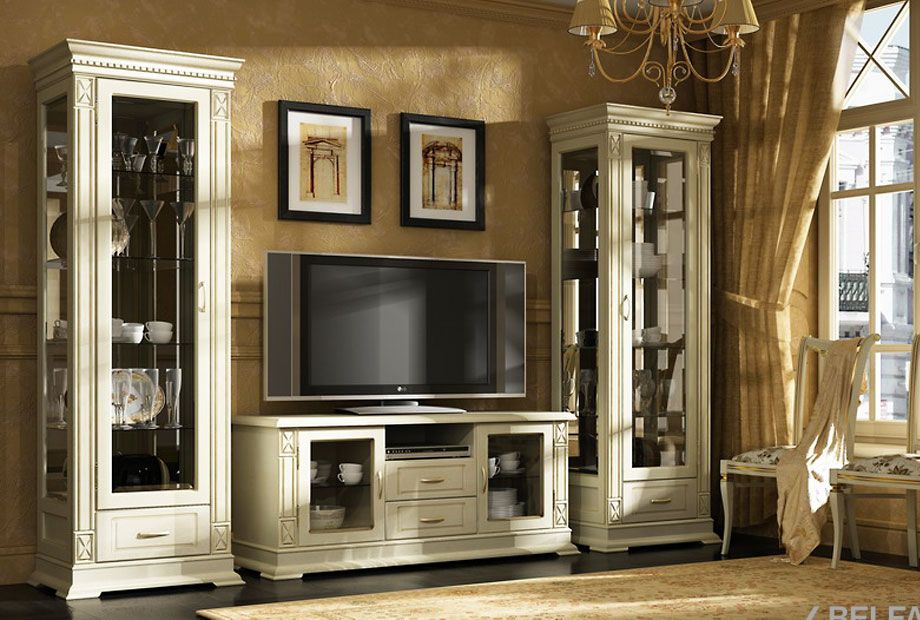 Шкаф с витриной "Верди Люкс 1з" массив и шпон дуба 3