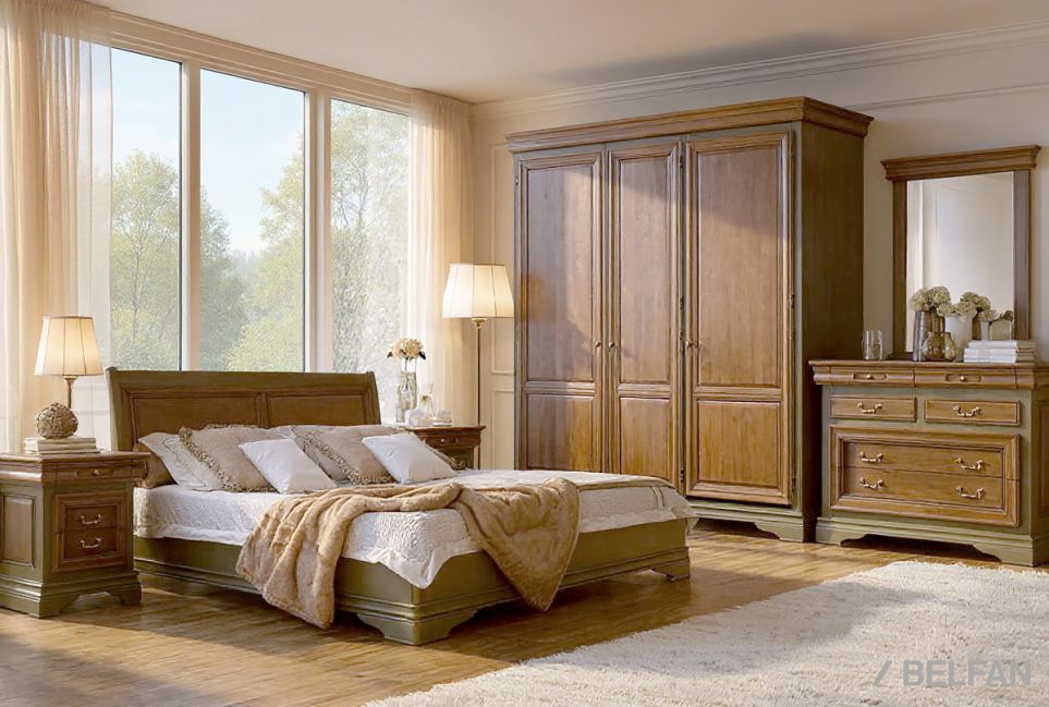 Кровать "Оливия" (низкое изножье) массив и шпон ольхи 5