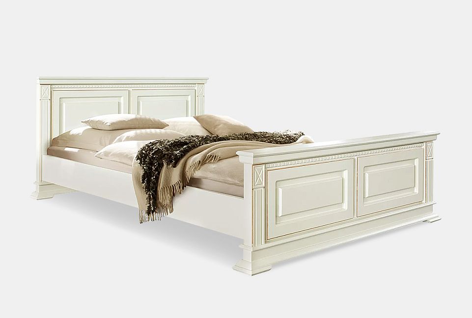 Кровать "Верди Люкс" (высокое изножье); с основанием, без матраса; (1400x2000); дуб рустикаль с патиной