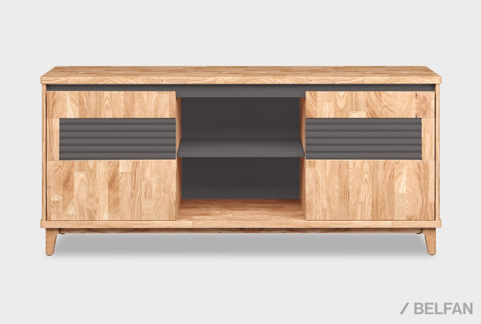 Тумба "Wallstreet" 3 (с нишей) массив дуба, МДФ 1