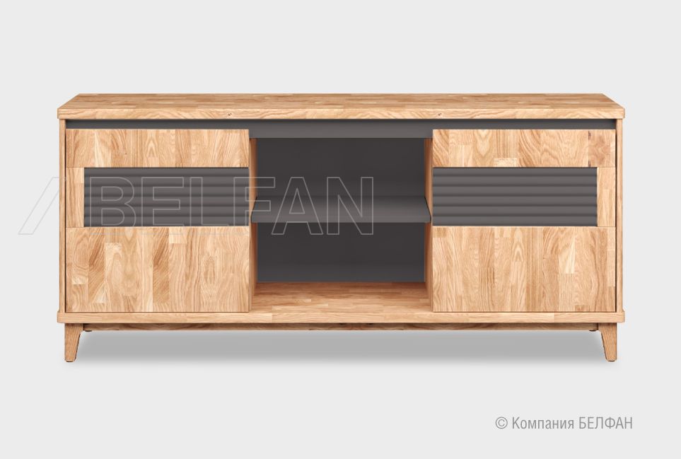 Тумба "Wallstreet" 3 (с нишей) массив дуба, МДФ 1